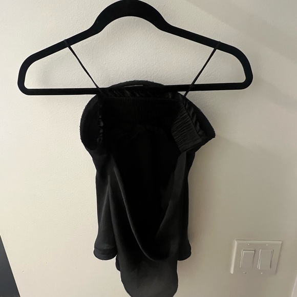 Free people black handkerchief top with open back - Picture 2 of 3